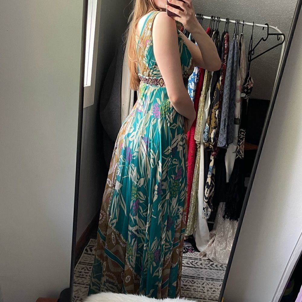 Nicole Miller Studio Silk Chiffon Maxi Dress 0 - Picture 4 of 9